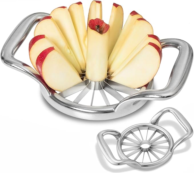 LIIGEMI 5.5 Inch Extra Large Apple Slicer,16-Slice Thin Apple Slicer and Corer,Cutter, Divider, Wedger for Fruits and Vegetables，Gifts for Mom，Sharp and Sturdy，Easy to Use