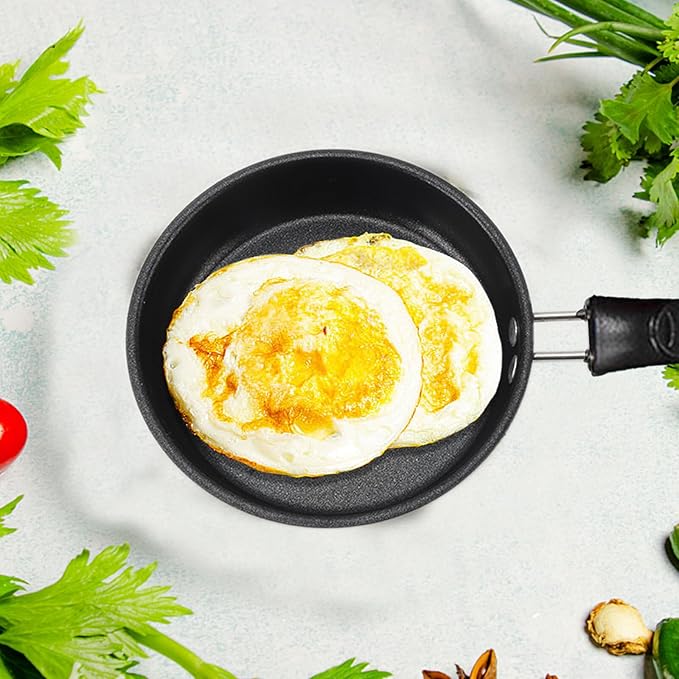 Mini Nonstick Omelet Pan with Lid, 6.3 Inch Single Serve Frying Pan Skillet, Dishwasher Safe, Multipurpose Pan Designed for Eggs, Omelets, Pancakes, Dishwasher Safe