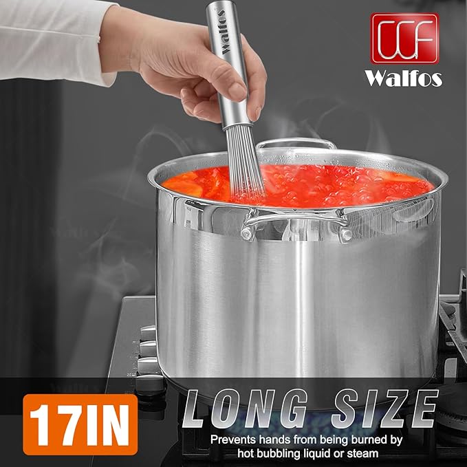 Walfos Whisks Large Whisk Set of 2, Heavy Duty Stainless Steel Wire Whisk Ideal For Beating Eggs, Mixing Batter & Blending Sauces.（13in+17in)
