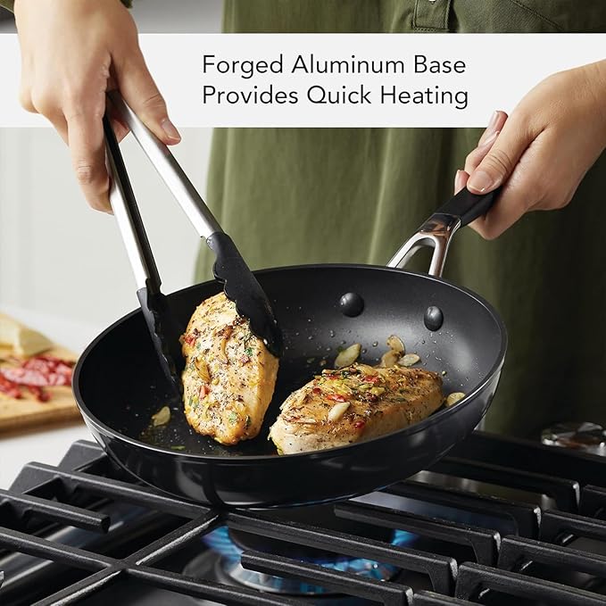 KitchenAid Hard Anodized Nonstick Cookware/Pots and Pans Set, 10 Piece - Matte Black