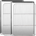 Baking Sheet with Racks Set [2 Sheets + 2 Racks], Stainless Steel Baking Sheets with Cooling Racks, Nonstick Pan, Warp Proof & Rust Proof & Easy to Clean, Size 18 X 13 X 1 Inch