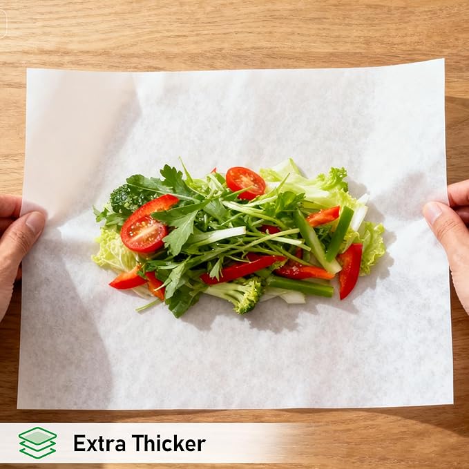 EcoDispose Non-Stick Precut Parchment Paper Baking Sheets Full Pan liner for Bake (12-3/16" x 16-3/8",White,100PCS)