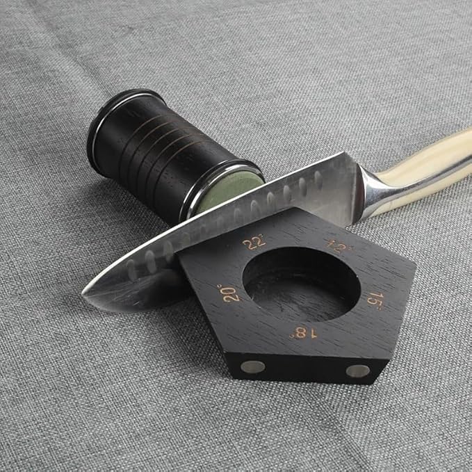 Rolling Knife Sharpener with 2 Diamond Disc and 2 Corundum Disc, Rolling Knife Sharpener Kit with 5 Magnetic Angle Offer 12/15/18/20/22° for Kitchen Knives (SET-B)