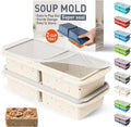 Silicone Freezer Tray with Lid Soup Freezer Container Molds with Steel Reinforced Rim Large Ice Cube Freezer Molds Soup, Sauce, Leftovers, Homemade Meal Prep Freezing Kitchen Storage Containers Cream