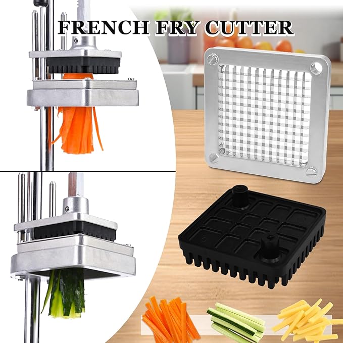 Replacement Chopper 1/4" and 3/8" Blade, 2 PCS Commercial Vegetable Chopper Dicer, French Fry Cutter Stainless Steel Blade for Fruit Cutting Machine Tomato Onion Pusher Block