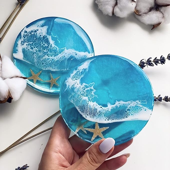 2 PCS Thickened Coaster Resin Mold, Silicone Mold for Epoxy Resin Casting, DIY Coasters, Bowl Mats, Candle Holders, Home Decoration
