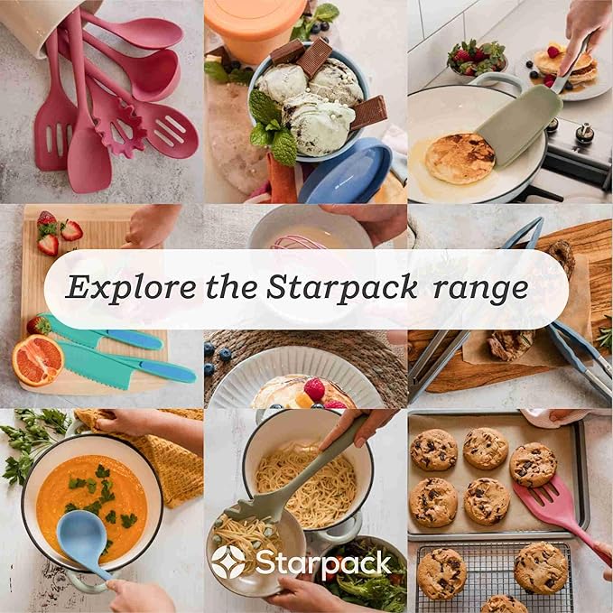 Starpack 'Flex & Flip' Flexible Silicone Turner Spatula (Wide) - High Heat Resistant Spatulas for Cooking Egg 600°F - Silicone Pancake Turner Spatula, LFGB Grade Non Stick Rubber Kitchen Utensils