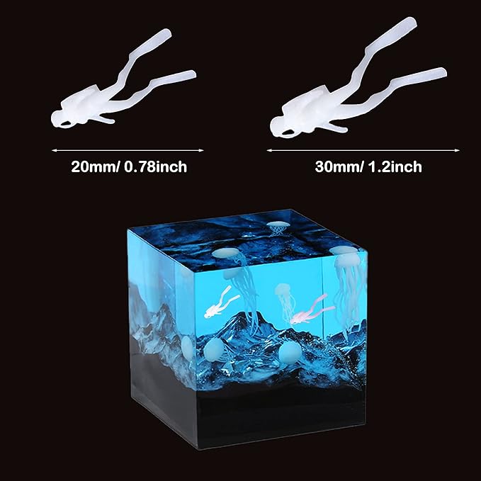 Woohome 16 PCS Jewelry Making Supplies - Resin Moulds & Fillers, 3D Mini Cruise Ship Whale Jellyfish Diver Moulds for Art Resin Crafts