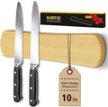 Magnetic Knife Holder for Wall, 10 Inch Bamboo Strong Magnetic Knife Strip, Small Kitchen Storage Space Savers, Rv/Apartment/Farmhouse Accessories Organizer, Housewarming Gifts for New Home