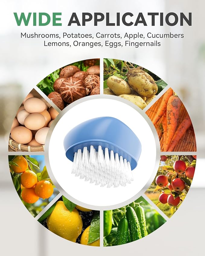 SXhyf Vegetable Brush Scrubber for Food [Black Stiff Bristles Brush + White Soft Bristles Brush] Potato Scrubber, Dishwasher Safe Veggie & Fruit Cleaning Brush for Mushrooms, Carrots, Lemons, Eggs