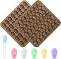 Silicone Gummy Molds, 2 Pack 40 Cavity Skull Candy Mold with 1 Dropper for Halloween Ice Cube, Chocalate, Candy, Jelly, Dog Treats