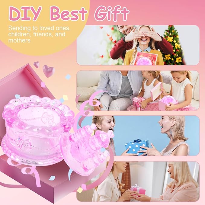 Heart Rose Jar Resin Mold with Lid ，Epoxy Resin Storage Box Casting Molds ，DIY Jewelry Container Silicone Mould (Castle Cake)