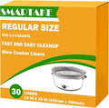 SMARTAKE Slow Cooker Liners, Small Size 13"x 15" Disposable Cooking Bags, Fit 1.5QT to 3QT for Slow Cooker, Cooking Trays, Suitable for Oval & Round Pots, 30 Liners