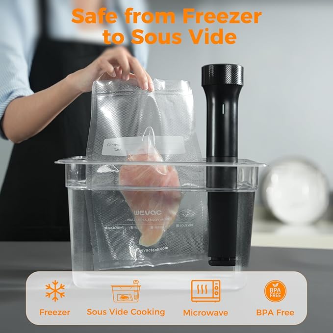 Wevac Vacuum Sealer Bags 6x50 Rolls 2 pack for Food Saver, Seal a Meal, Weston. Commercial Grade, BPA Free, Heavy Duty, Great for vac storage, Meal Prep or Sous Vide