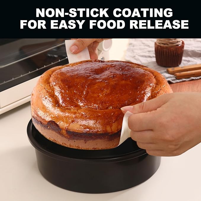 8 Inch Cake Pan Set of 3, Nonstick Round Cake Pans with 110 PCS Parchment Paper, Non-Toxic Carbon Steel Cake Baking Pans, Dishwasher Safe