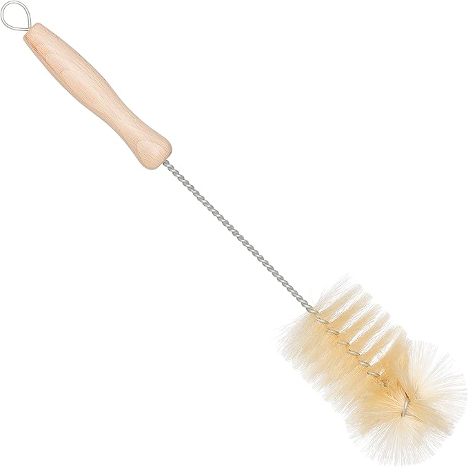 Redecker Natural Pig Bristle Soda Bottle Brush, 11-3/4-Inches, Flexible Wire Handle, Made in Germany