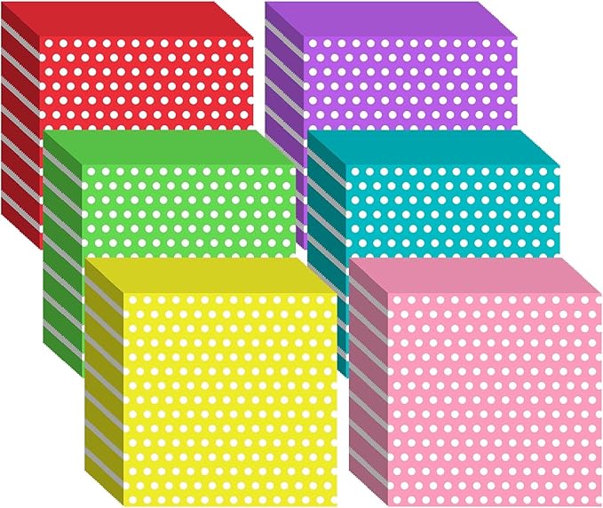 Fulmoon 600 Sheets Waxed Deli Paper Sheets for Food 12 x 12 Inch Polka Dot Dry Wax Paper Greaseproof Food Basket Liners Sandwich Wraps for Wrapping Bread Baking BBQ Picnic Party (Multicolor)