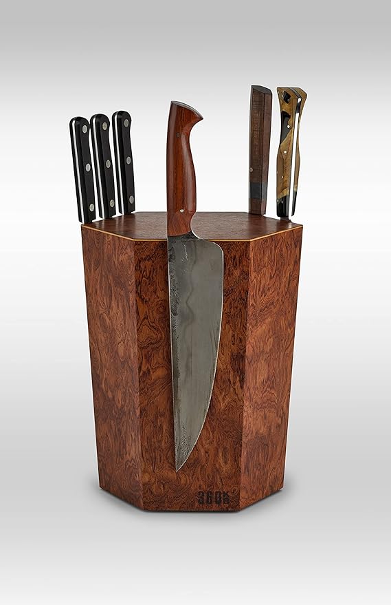 360KnifeBlock® - The 360KB™ ROTATING Magnetic Knife Block 10" tall SeriousEats/Food&Wine BEST Universal Knife Block - handmade in Washington