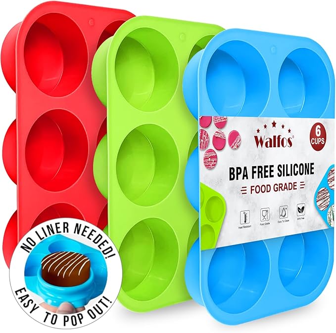Silicone Oreo Cookie Mold, Walfos Round Cylinder Chocolate Covered Oreos Molds, BPA Free and Non-Stick, Perfect for Cookies, Oreos, Candy, Soap, Cupcake, Pudding, Jello, Set of 3