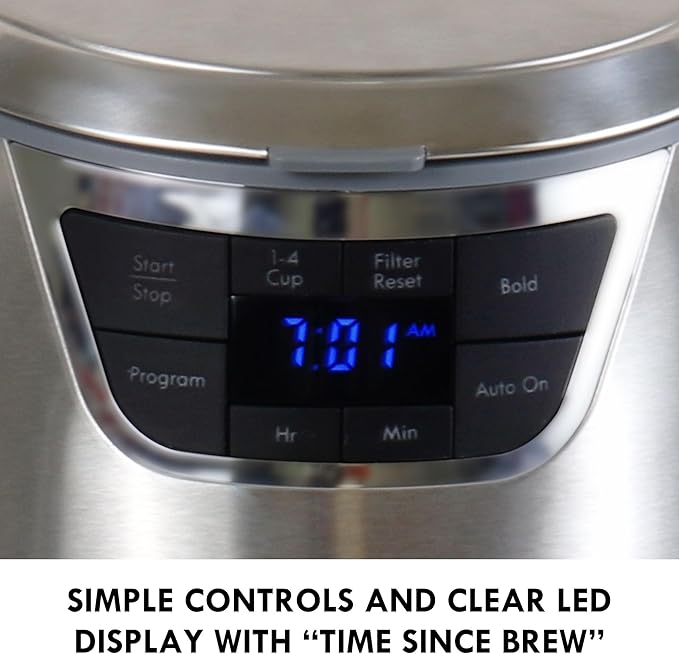 Kenmore Elite Drip Coffee Maker - 12-Cup Programmable Coffee Machine With Glass Pot, Pause and Pour, Auto Shut-Off, Large Water Reservoir, Reusable Filter, Dishwasher Safe Carafe, Percoladora de Café