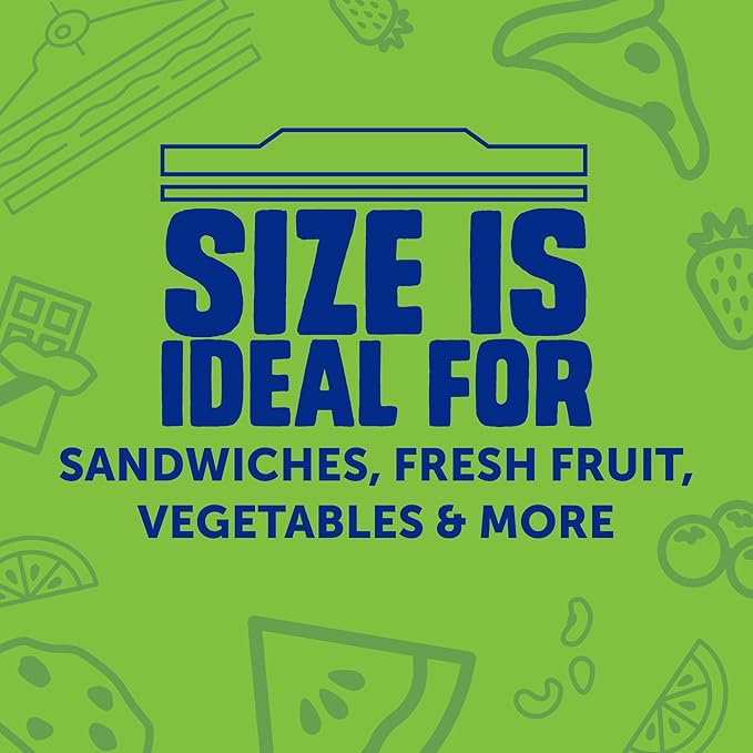 Ziploc XL Sandwich and Snack Bags with EasyGuide Texture, Plastic Storage Bags with Grip 'n Seal Technology, 90 Bags Total