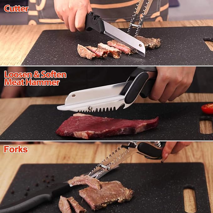 Vegetable Scissors Slicer Cutter,Quick Release/Install Kitchen Shears Cutting Board Knife Combo for Veggie,Carrots,cucumbers,potatoes,Barbecue Dishwasher Safe (Black)