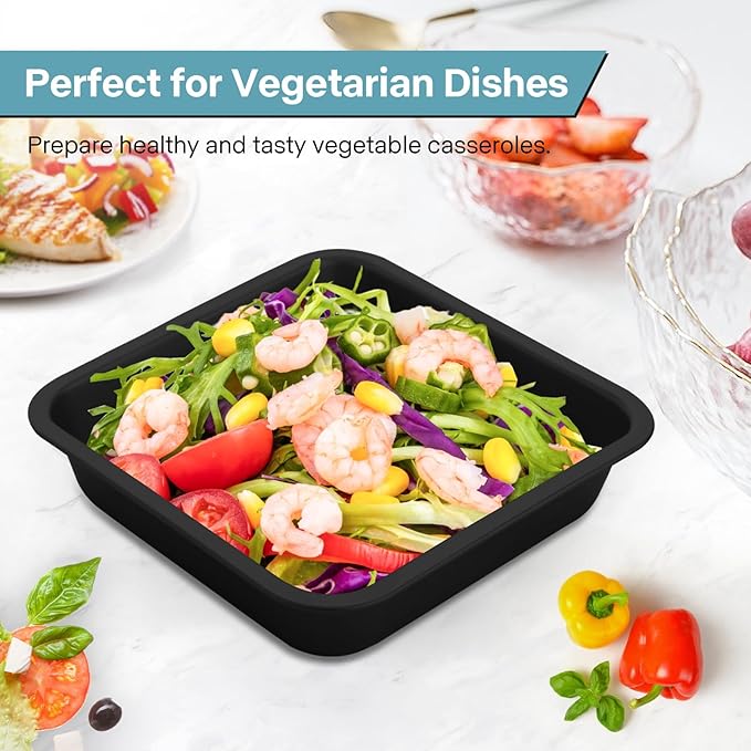 2-Pack 8x8 Square Cake Pan, Nonstick Brownies Square Cake Pan, 8 inch Square Baking Pan for Making Meat Dishes, Square Cake Pan for Beginners, Easy to Clean