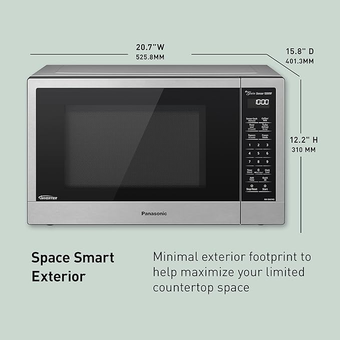Panasonic NN-SN67K Microwave Oven, 1.2 cu.ft, Stainless Steel/Silver