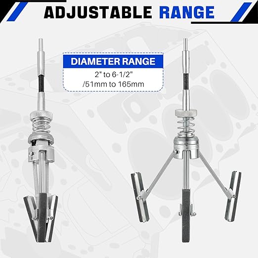 DASBET Engine Brake Cylinder Hone | Engine Cylinder Hone Tool for Grinding Holes Adjustable Deglazer 2" to 6-1/2" Diameter with Extra 3-Piece 3'' Long Stones 220 Grit (3")