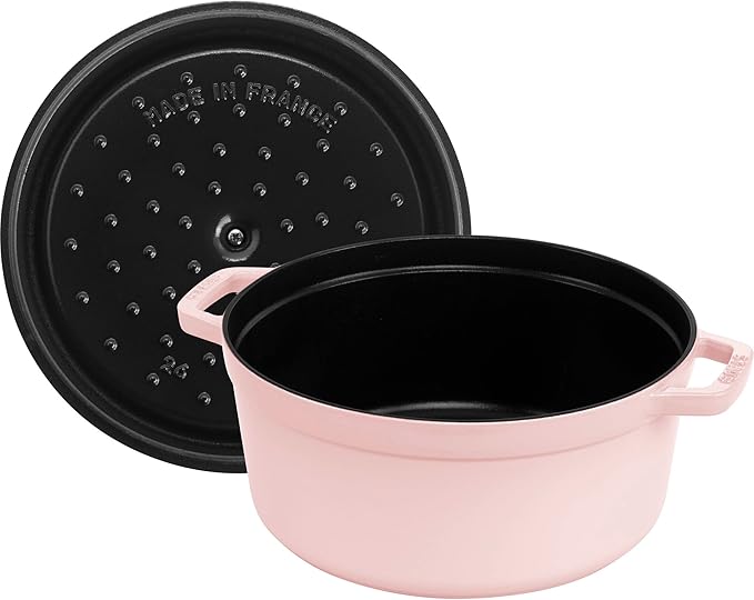 Staub Cast Iron Round Cocotte 5.5-quart-Peony Pink