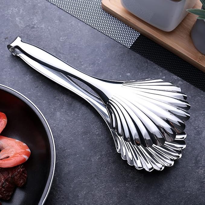 Buffet Cooking Serving Tongs, 12 inch Kirsite Catering Chef Food Salad BBQ Serving Utensils, Set of 2(stainless steel) (Stainless Steel)
