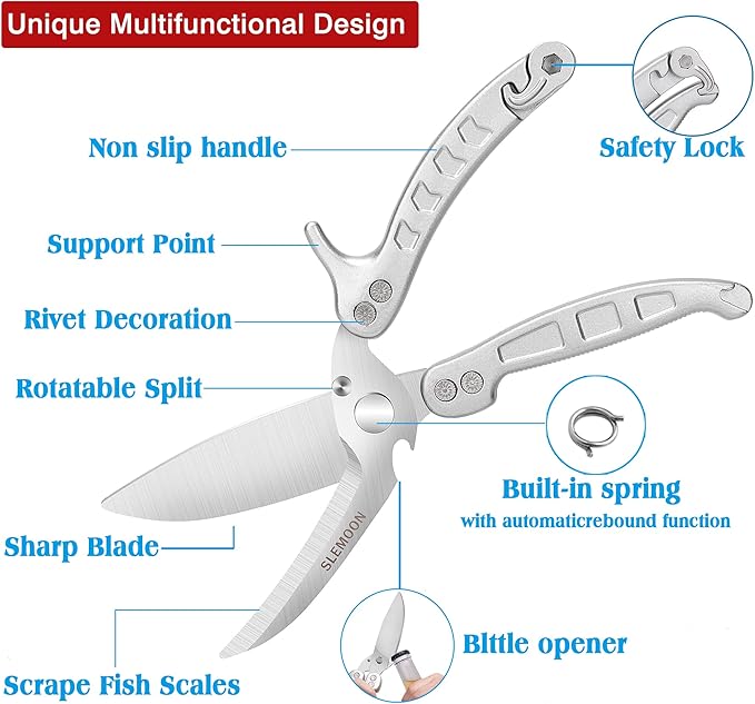 Kitchen Shears Heavy Duty Poultry Shears Meat Cutting Dishwasher Safe and Stainless Food Kitchen Scissors for Chicken Turkey Thanksgiving,Silver