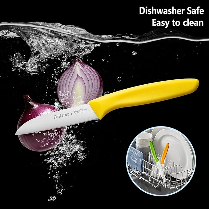 Vegetable and fruit knife set of six, high carbon stainless steel paring knife with ergonomic PP plastic handle, sharp, super sharp kitchen knife set.