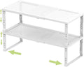 Adjustable Expanable Stackable Spice Rack Shelf Pantry Storage Organizer for Kitchen Cabinet,Countertop,Bathroom and More.Space is no Longer Limited(2Packs/White/Large)