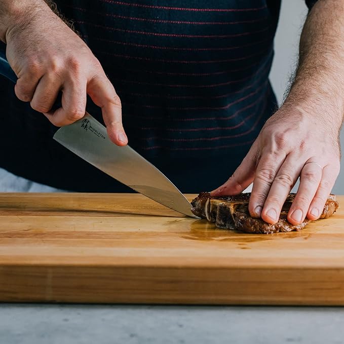 Middleton Made Knives Echo 8 Inch Chef Knife - Handmade Professional Chef Knife - Chefs Knife Made with AEB-L Stainless Steel - USA Made Knife - Great Chef Gifts - Charcoal
