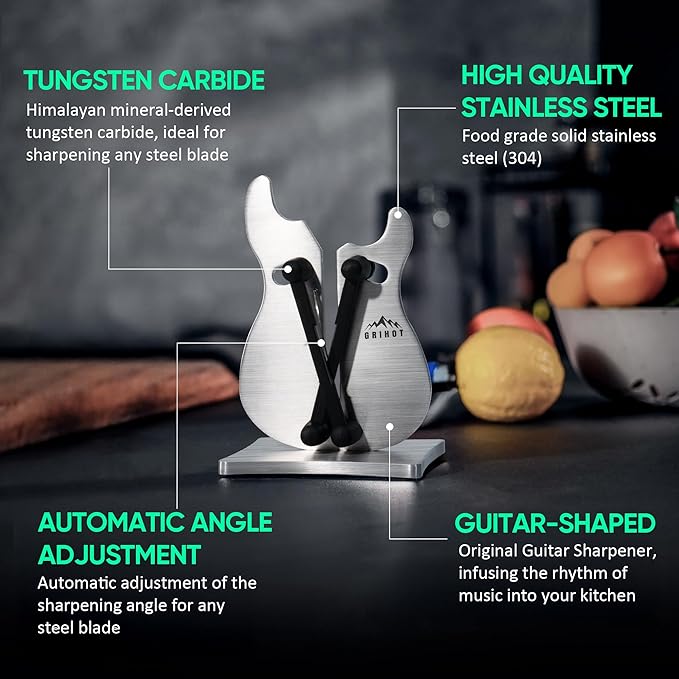VQ-5 Professional Knife Sharpener | 3-Action Streamlined Guitar Design for Effortless Knife Sharpening - The Ultimate Tool for Precision 11 to 21 Degree Angles