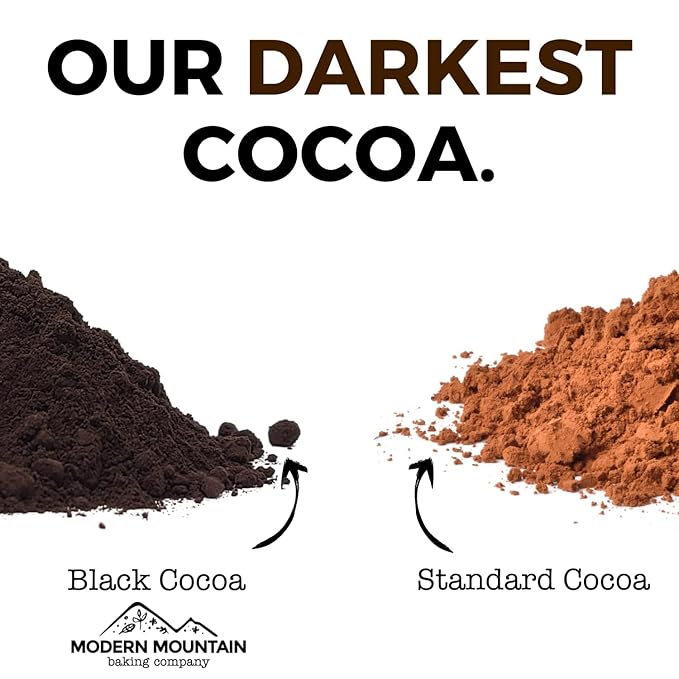 Black Cocoa Powder (8 oz) Bake the Darkest Chocolate Baked Goods, Achieve Rich Chocolate Flavor, Natural Substitute for Black Food Coloring, Dutch-Processed Cocoa Powder, Unsweetened, Extra Dark, Fair Trade Certified