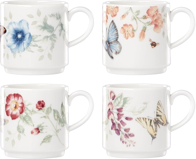 Lenox 890451 Butterfly Meadow 4-Piece Stacking Mug Set