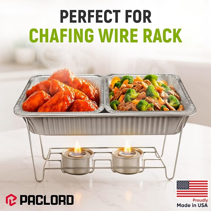 Aluminum Foil Pans - Half-Size 9" x 13", Pack of 25 - USA-Made Disposable Aluminum Trays for Steam Table & Chafing Racks - Great for Baking, Catering, BBQ, Parties, Food Delivery