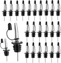 Pafusen 24 Pack Stainless Steel Speed Pourers Spouts with Tapered, Liquor Pourers with Rubber Cap, Hygienic, Dishwasher Safe, Fits most Classic Bottle's Lip up to 3/4"