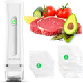 Vacuum Sealer with 10 Bags, Handheld Sealer with Visible Water Tank, Portable for 6X Freshness, Sous Vide & Kitchen Storage