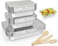 Notwoe® Disposable Aluminum Pans with Lids, 10x7.5 and 7.3x5.3 Square 6.9x4.3 Square Combo Set, Disposable Baking and Cake Pan. (55 Pack W-Lids)