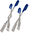 Shark BBQ Grill Tongs - 2-Pack, Great Value - 17" & 13" Professional Kitchen and Outdoor Grilling Utensil Set (Blue)