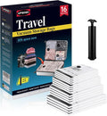 Travel Vacuum Bags for Luggage with Hand Pump,Vacuum Seal Bags for Clothing,Packing Cubes Compression,Cruise Ship and Travel Essentials(Combo 16 Pack)