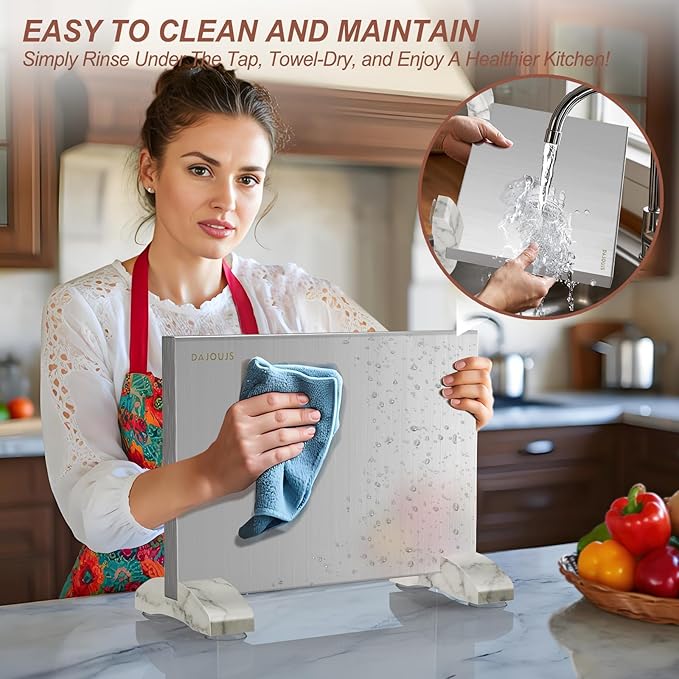 Magnetic Knife Block, Magnetic Kitchen Knife Holder Stand with Strong Magnet Strip for Kitchen Counter, Stainless Steel Double-Sided Universal Knife Storage Rack Organizer Without Knives
