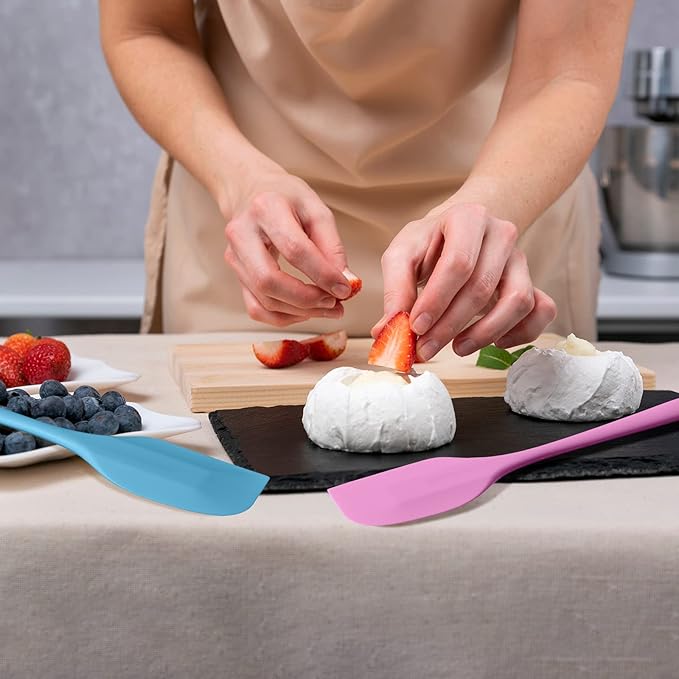 Irenare 30 Pcs Silicone Spatulas 11 Inch Large Rubber Spatulas Heat Resistant Non Stick Flexible Scrapers Baking Mixing Tool Cookware Dishwasher Safe, 6 Colors