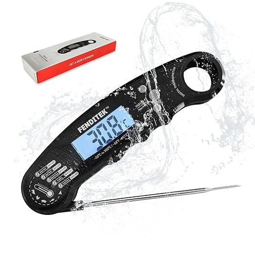 Digital Meat Thermometer，Instant Read Food Cooking Thermometer for Grilling，Waterproof Steak Thermometer for Kitchen and Outside, BBQ, Turkey, Candy, Liquids, Beef