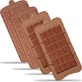 Anaeat Silicone Break Apart Chocolate Molds, Set of 4 Flexible Non-Stick Silicone Candy Protein and Energy Bar Molds for Mini Rectangle Chocolates and Candies - Just Pop Out
