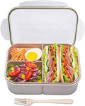 MISS BIG® Bento Box,Bento Box Adult,Lunch Box,Leak Proof Lunch Containers,No BPAs and No Chemical Dyes Bento Lunch Box,Dishwasher and Microwave Safe Lunch Containers for Adults(1900ml White)