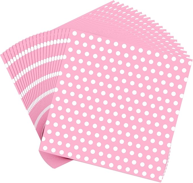 Fulmoon 300 Sheets Waxed Deli Paper Sheets for Food 12 x 12 Inch Polka Dot Dry Wax Paper Greaseproof Food Basket Liners Sandwich Wraps for Wrapping Bread Baking BBQ Picnic Party (Pink)